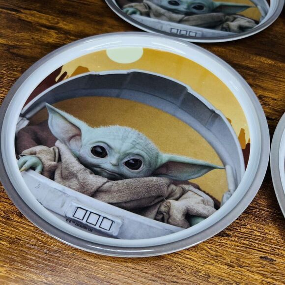 4 Star Wars  8” The Mandalorian The Child Plastic Plate Baby Yoda Zak! Designs - Picture 2 of 9